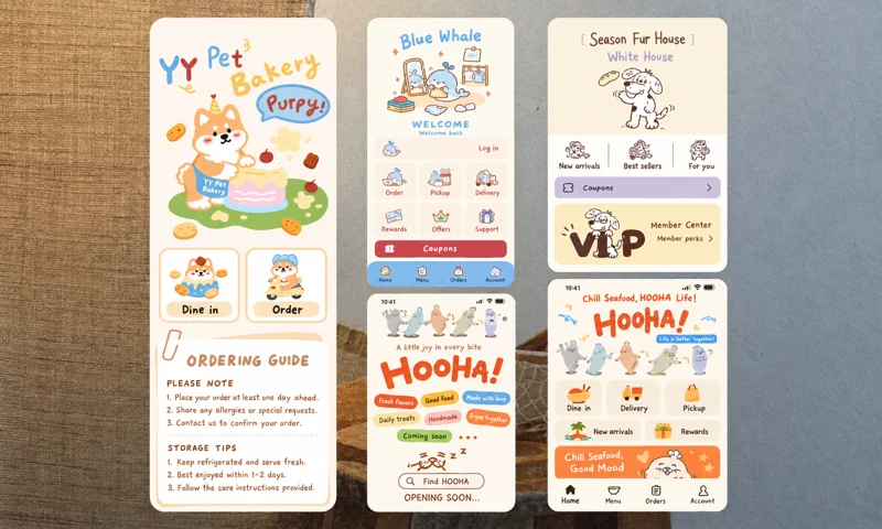 Mẫu giao diện Mini App với nhận diện riêng cho cửa hàng.